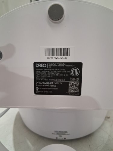 DREO portable table top air circulator fan - 9" round - 70ft tong flow - 28db low noise - 3 speed - 120° adjustable tilt - white (model: dr-haf002) image 4
