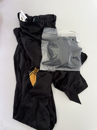 3PC BOYS RUBIES BATMAN COSTUME JUMPSUIT, CAPE AND MASK - MEDIUM (8-10) - BLACK/YELLOW (STYLE: 702613) image 4