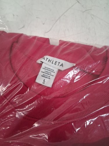 women's athleta Forever Fleece Relaxed Crew Sweatshirt - large - dahlia (style: 414588) image 4