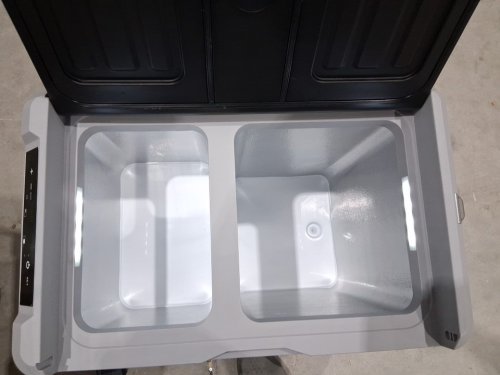 EUHOMY Portable Electric Cooler AND Freezer with Wheels & 2 COMPARTMENTS - 50L - 12V DC / 110-240V AC - BLACK/GREY (MODEL: CFB-50) image 11