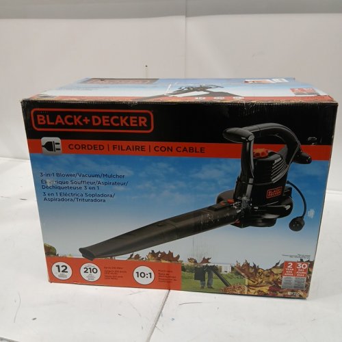 BLACK + DECKER 3-IN-1 corded ELECTRIC LEAF BLOWER, MULCHER & VACUUM - 12AMP - BLACK (MODEL: BV3100) image 2