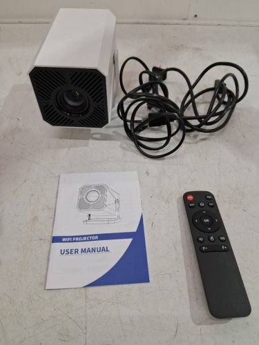 GKLPO MINI PROJECTOR - WIFI 6 BLUETOOTH PORTABLE PROJECTOR WITH 270 DEGREE ROTATION - HDMI, USB COMPATIBLE - WHITE (MODEL: AK-69) image 2