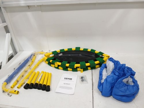 VEVOR indoor/outdoor FOLDABLE MINI trampoline with foam handle - 3ft - blue/yellow (model: tx-b6232d-36) image 3