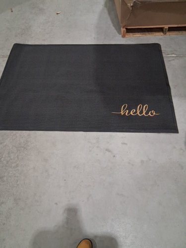 Dexi front door mat indoor/outdoor entryway rug - 4ft x 6ft - Grey/black image 3