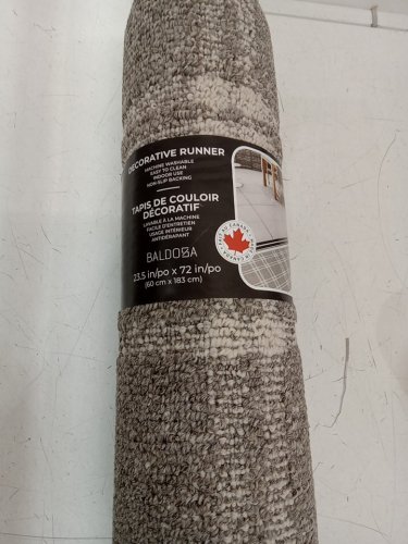 BALDOSA DECORATIVE INDOOR RUNNER RUG CARPET - 23.5" x 72" - grey/white (STYLE: 2238546) image 3