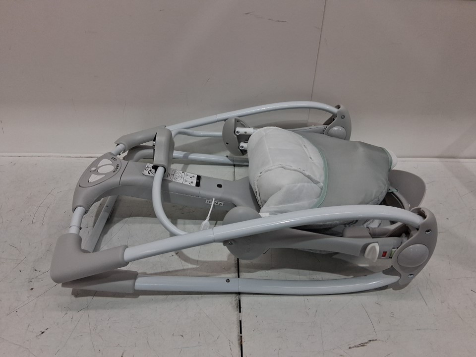 ingenuity convert me 2-in-1 corded compact portable automatic baby swing & infant seat with nature sounds - 0 to 9 months - 6-20lbs capacity - swell grey/green/white (model: 12579) image 2