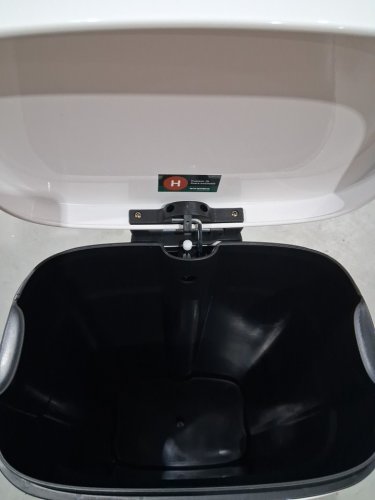 SONGMICS TRASH CAN WITH LID STAINLESS STEEL SMALL WASTE BIN - 8 GALLON - WHITE (MODEL: LTB102W01) image 6