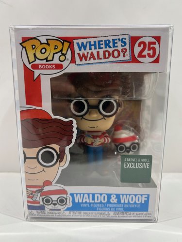 Funko pop! **barnes & noble exclusive** Books: where’s waldo? Waldo vinyl figure (#25) **plastic protector cover** image 2