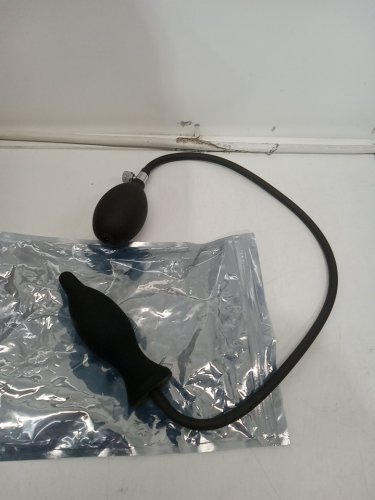 Silicone Inflatable Anal Butt Plug with Air Pump - Black image 2