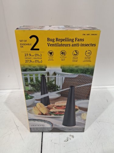 2pk ELEMENTS rechargeable Bug Repeller Fans - black (model: 1990391) image 2
