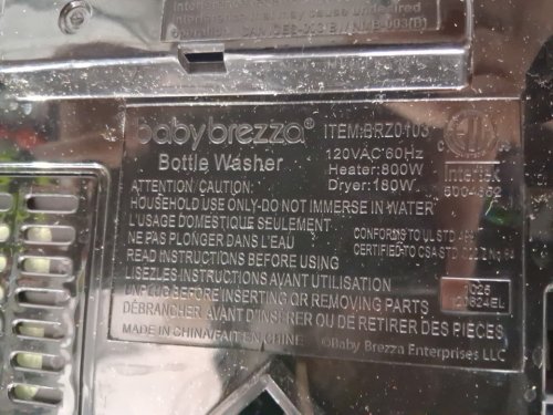 BabyBrezza Bottle Washer Pro 3-in-1 washer/sterilizer/dryer - holds 4 bottles - black/white (model: BRZ0103) image 8