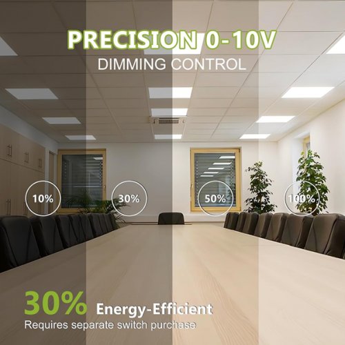 6PK YXL DIMMABLE LED Flat Panel Light Drop Ceiling Light Fixtures - WITH ADJUSTABLE WATTAGE AND LIGHT TEMPERATURES - 2FT X 2FT - WHITE (MODEL: H2501) image 4