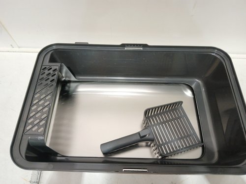 Stainless Steel Cat Litter Box with Lid and scoop -  23.4" x 18" x 15.6" - dark grey image 5