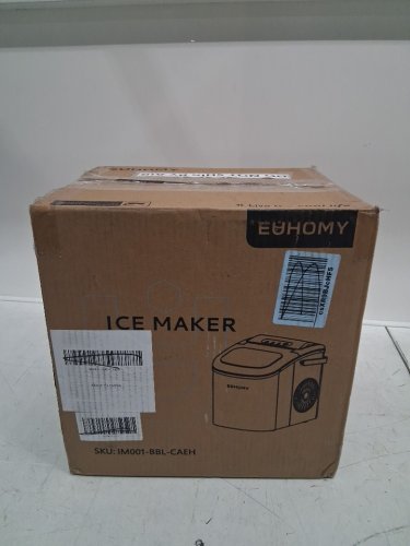 EUHOMY Countertop Ice Maker Machine with Handle, Basket and Scoop - MAKES 26LB/Day - BLACK (MODEL: im-06d/IM001-Bbl-CAEH) image 2