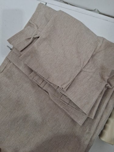 (2 panels) Pinch Pleated Curtains Back Tab - 40" x 84" - oatmeal beige image 4