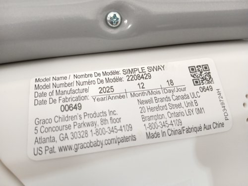 GRACO SIMPLE SWAY BABY SWING MULTI-DIRECTIONAL SEAT - grey image 7