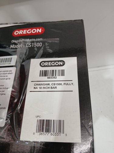 OREGON SELF-SHARPENING CORDED CHAINSAW - 18" BLADE 15AMP - GREY (MODEL: cs1500-091) image 3
