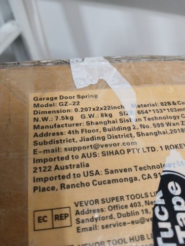 2pc universal garage door torsion springs - 0.207" x 2" x 22" - black (model: GZ-22) image 3