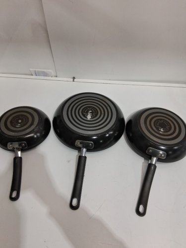 3PC TFAL CERAMIC NON-STICK SKILLET SET - 8'' / 9'' / 11'' - BLACK (MODEL: 8899888) image 3