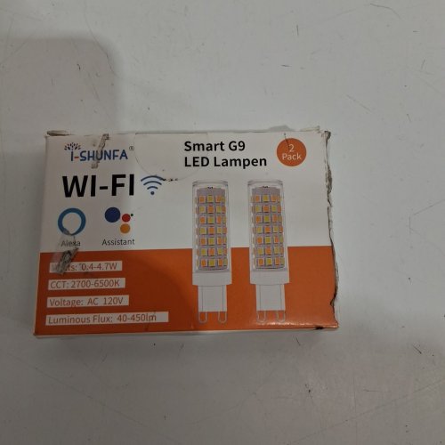 2PK I-SHUNFA Wi-Fi Smart Dimmable G9 LED Bulbs, Compatible with Alexa/Google Assistant - 2700k-6000k (model: WIFI G9) image 2