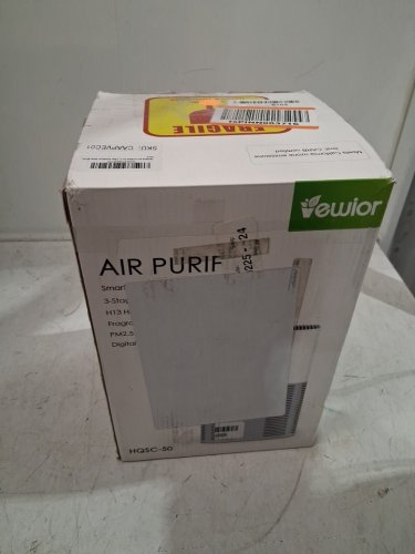 vewior air purifier for large rooms with true hepa filter - 600sqft - 7" x 7" x 11" - white (model: hqsc-50) image 2
