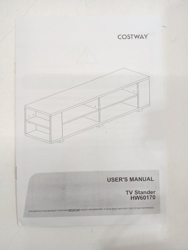TV Stand Entertainment Centre With Open Storage Shelves - For TVs up to 65" - 18" x 59" x 15.5" - Brown (Model: HW60170CF) image 7