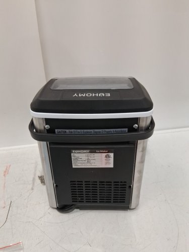 EUHOMY Countertop Ice Maker Machine with Handle, Basket & Scoop - MAKES 26LB Per Day - silver (MODEL: IM-01X/IM008-BSI-CAEH) image 6