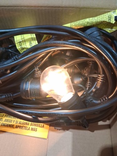 feit electric weatherproof led 24-light string lights with 1 spare lightbulbs - 48ft - black (model: 1603293) image 4