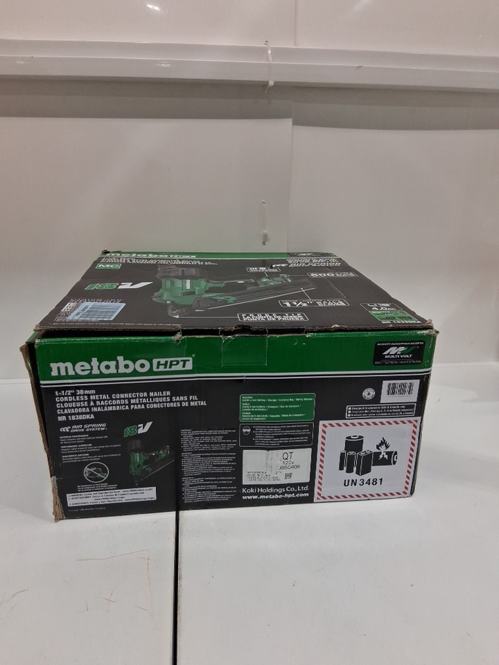 Metabo HPT Cordless 18V Angled Finish Nailer Kit with Rechargeable Battery, Charger, and Bag - 1.25" to 2.5" Angled Nails - Green/Black (Model: NT1865DMA(S)) image 2