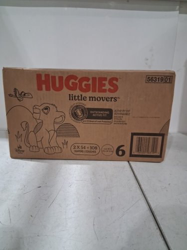 108pk huggies little movers outstanding active fit disposable baby diapers - size 6 (35lb+) - disney baby lion king (style: 56319) image 4