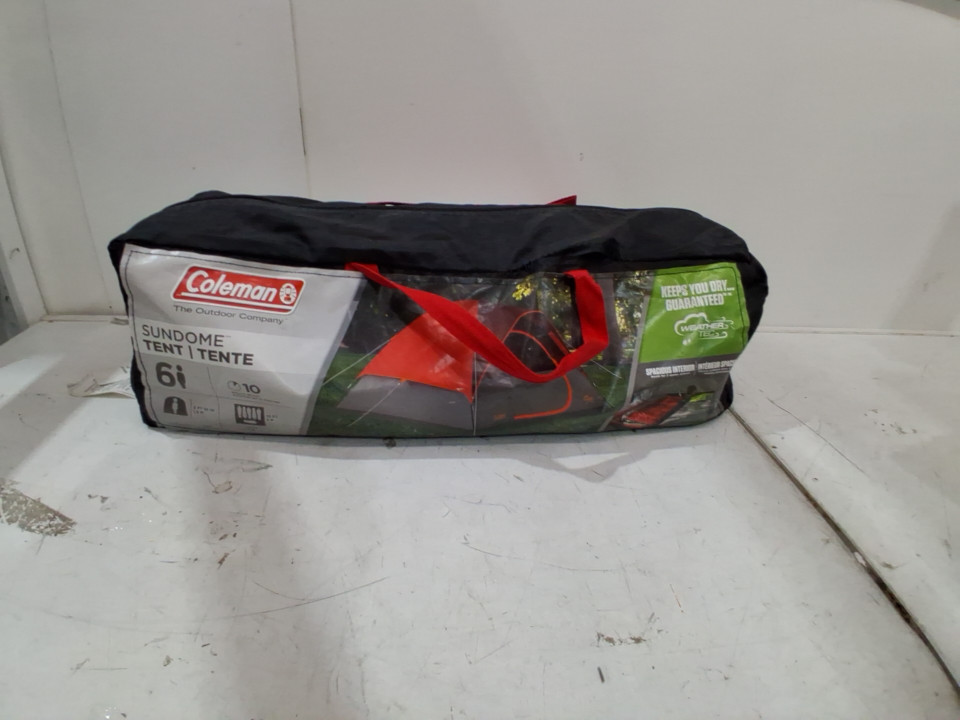 coleman 6-person sundome camping tent - 10ft x 10ft - grey/orange image 2