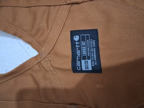 MEN'S CARHARTT UNLINED DUCK BIB OVERALLS - 36W x 30L - BROWN (STYLE : R01-M) image 4