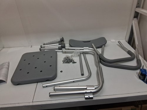 MEDLINE GUARDIAN BATH CHAIR WITH BACK AND ARMS - 350LB CAP - GREY (MODEL: G2-100KHX1) image 3