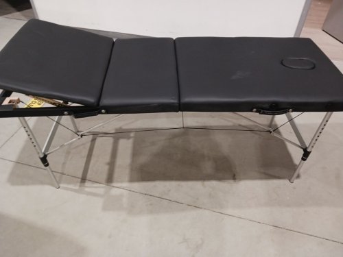 GreenLife Basic Portable 2 Fold Aluminum Massage Reiki Facial Table Bed with Carrying Bag, Head Rest & Arm Rests - 84" x 28" x 20" to 35" - Black (Model: AT241A) image 10