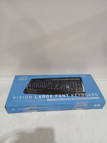 Azio Vision Backlit Wired Keyboard - with Large Print Keys - Black - (Model: KB505U) image 2