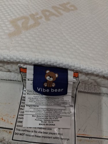 VIBE BEAR Premium Pack and Play/play yard Mattress Topper - 38" x 26" - white (model: k-kl-01) image 4