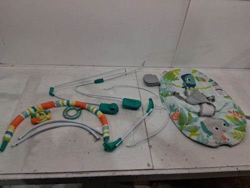 BRIGHT STARTS PORTABLE 3-POINT HARNESS VIBRATING BOUNCER WITH TOY-BAR - RAINFOREST VIBES (MODEL: 12227) image 3