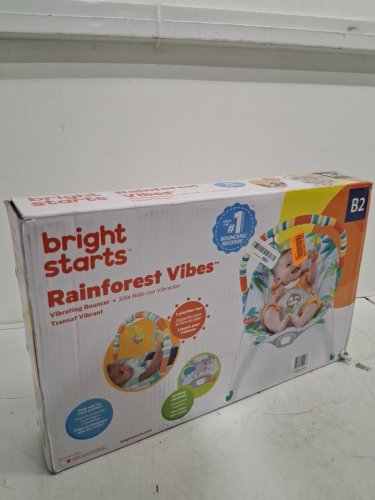 BABY Bright Starts NO SLIP Bouncer Soothing Vibrations Infant Seat - Rainforest Vibes - multicolour - (MODEL: 12227-es) image 2