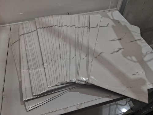 40pk Peel and Stick Backsplash Tile Stickers - 24" x 12" - grey marble image 2