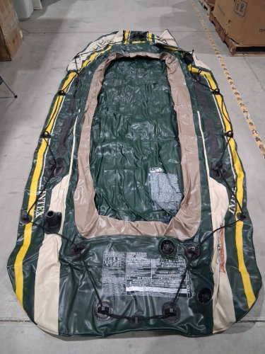Intex Seahawk 4-Person Inflatable Fishing & Recreational Boat Set with Aluminum Oars & Air Pump - Green (Model 68351EP) image 3