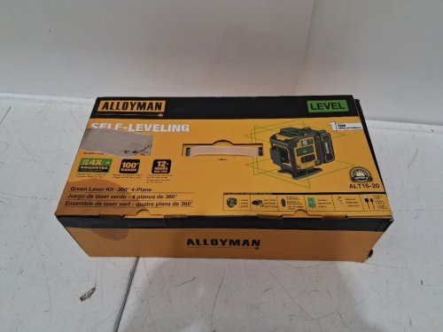 Alloyman Green Line Lazer Leveler Tool with with 2 Batteries and Tripod - yellow/black (model: ALT16-20) image 2