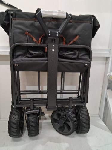 MAC SPORTS FOLDING WAGON WITH BRAKES AND POCKETS - 8.6" X 21.7" X 25" - 350LBS CAP - BLACK (MODEL: 1872234) image 3