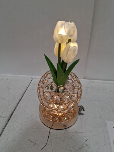 ZQPBLED crystal Tulip Table touch Lamp with 3 Colors - 11" - white image 4