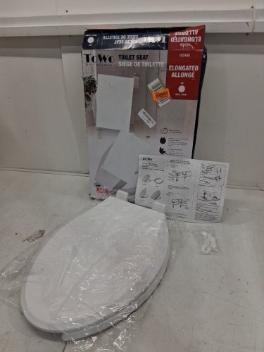 TOwO Elongated Open Front Toilet Seat- 18.11" -white (model: 180498) image 2