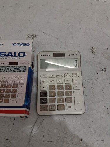 osalo light touch calculator with 12 digits, extra large display, solar and battery operated- light blue (model: os-2135) image 3
