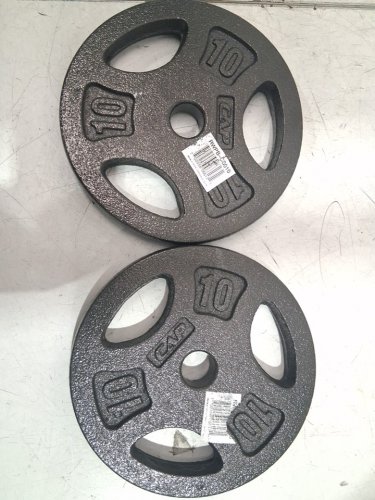 2PK CAP olympic weight plate 1" - 10lbs each - black image 3