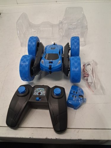 QUNREDA REMOTE CONTROL rc stunt 360° stunt 4wd car with 2 rechargeable batteries - blue image 3