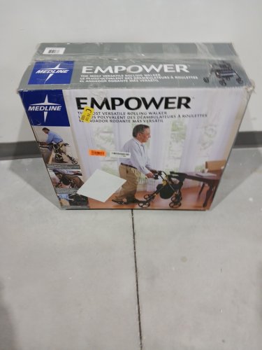 MEDLINE EMPOWER ROLLATOR WALKER - 300LBS CAPACITY - BLACK/YELLOW (MODEL: MDS86845BLKM) image 2