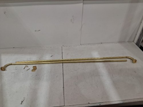 Lwiiom Brass Disc Adjustable Curtain Rods Wrap Around Design - 28" - 48" - Brass - (Model: LW-354) image 2