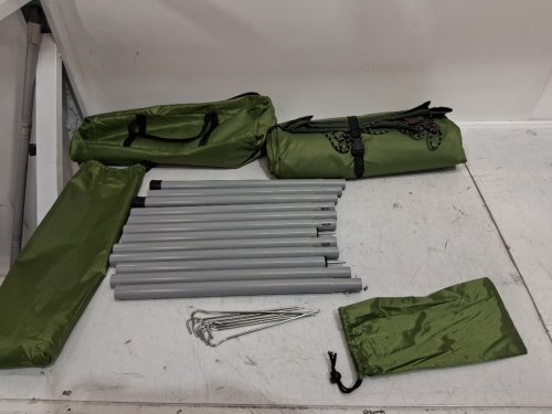 Reibeny Waterproof Camping Tarp with Poles - 13FT x 10FT - green image 3